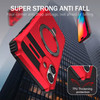Hybrid Armor Case with MagSafe Ring Stand for iPhone 16 Plus - Red