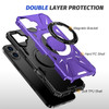 Military Grade TUFF MagSafe Case with Rotating Ring Stand for iPhone 16 Plus - Purple