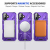 Military Grade TUFF MagSafe Case with Rotating Ring Stand for iPhone 16 Plus - Purple