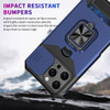 Military Grade All-In-One Ring Stand Card Case for iPhone 16 Pro Max - Blue