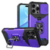 Military Grade All-In-One Ring Stand Card Case for iPhone 16 Pro Max - Purple