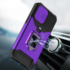 Military Grade All-In-One Ring Stand Card Case for iPhone 16 Pro Max - Purple