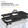 360 Rotating Ring Grip Hybrid Case for iPhone 16 Pro Max - Black