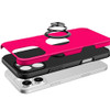 360 Rotating Ring Grip Hybrid Case for iPhone 16 Pro Max - Hot Pink