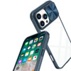 HD Transparent Case with Camera Privacy Cover for iPhone 16 Pro Max - Blue