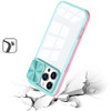 HD Transparent Case with Camera Privacy Cover for iPhone 16 Pro Max - Pink Blue