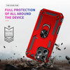 Military Grade Hybrid Case with Ring Grip for iPhone 16 Pro Max - Red