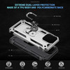 Military Grade Hybrid Case with Ring Grip for iPhone 16 Pro Max - Silver