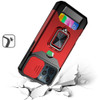 Military Grade All-In-One Ring Stand Card Case for iPhone 16 Pro - Red