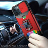 Military Grade All-In-One Ring Stand Card Case for iPhone 16 Pro - Red