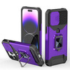 Military Grade All-In-One Ring Stand Card Case for iPhone 16 Pro - Purple