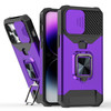 Military Grade All-In-One Ring Stand Card Case for iPhone 16 Pro - Purple