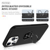 360 Rotating Ring Grip Hybrid Case for iPhone 16 Pro - Black