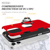360 Rotating Ring Grip Hybrid Case for iPhone 16 Pro - Red