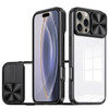 HD Transparent Case with Camera Privacy Cover for iPhone 16 Pro - Black
