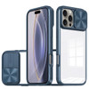 HD Transparent Case with Camera Privacy Cover for iPhone 16 Pro - Blue