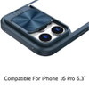 HD Transparent Case with Camera Privacy Cover for iPhone 16 Pro - Blue