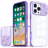 HD Transparent Case with Camera Privacy Cover for iPhone 16 Pro - Purple