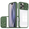 HD Transparent Case with Camera Privacy Cover for iPhone 16 Pro - Green