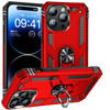 Military Grade Hybrid Case with Ring Grip for iPhone 16 Pro - Red
