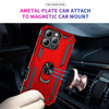 Military Grade Hybrid Case with Ring Grip for iPhone 16 Pro - Red