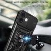 Superior Series Hybrid Case with Ring Grip and Camera Lens Cover for iPhone 16 - Black