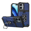 Military Grade All-In-One Ring Stand Card Case for iPhone 16 - Blue