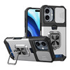 Military Grade All-In-One Ring Stand Card Case for iPhone 16 - Silver