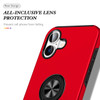 360 Rotating Ring Grip Hybrid Case for iPhone 16 - Red