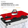 360 Rotating Ring Grip Hybrid Case for iPhone 16 - Red