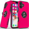 360 Rotating Ring Grip Hybrid Case for iPhone 16 - Hot Pink