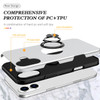 360 Rotating Ring Grip Hybrid Case for iPhone 16 - Silver