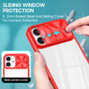 HD Transparent Case with Camera Privacy Cover for iPhone 16 - Red