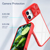 HD Transparent Case with Camera Privacy Cover for iPhone 16 - Red