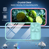 HD Transparent Case with Camera Privacy Cover for iPhone 16 - Pink Blue