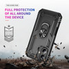 Military Grade Hybrid Case with Ring Grip for iPhone 16 - Black