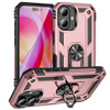 Military Grade Hybrid Case with Ring Grip for iPhone 16 - Rose Gold