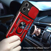 Superior Series Hybrid Case with Ring Grip and Camera Lens Cover for iPhone 16 Plus - Red