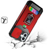 Military Grade All-In-One Ring Stand Card Case for iPhone 16 Plus - Red