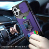 Military Grade All-In-One Ring Stand Card Case for iPhone 16 Plus - Purple