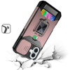 Military Grade All-In-One Ring Stand Card Case for iPhone 16 Plus - Rose Gold