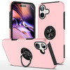 360 Rotating Ring Grip Hybrid Case for iPhone 16 Plus - Pink