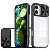 HD Transparent Case with Camera Privacy Cover for iPhone 16 Plus - Black