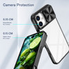 HD Transparent Case with Camera Privacy Cover for iPhone 16 Plus - Black