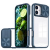 HD Transparent Case with Camera Privacy Cover for iPhone 16 Plus - Blue