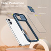 HD Transparent Case with Camera Privacy Cover for iPhone 16 Plus - Blue