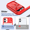 HD Transparent Case with Camera Privacy Cover for iPhone 16 Plus - Red