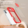 HD Transparent Case with Camera Privacy Cover for iPhone 16 Plus - Red