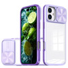 HD Transparent Case with Camera Privacy Cover for iPhone 16 Plus - Purple