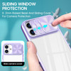 HD Transparent Case with Camera Privacy Cover for iPhone 16 Plus - Purple